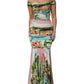 Dolce & Gabbana Multicolor Off Shoulder Long Sheath Dress