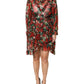 Dolce & Gabbana Multicolor Ruffle Floral Long Sleeves Dress
