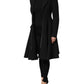Les Hommes Black Polyester Single Breasted Trench Coat Jacket