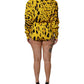 Dolce & Gabbana Yellow Leopard Long Sleeves Jumpsuit Dress