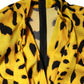 Dolce & Gabbana Yellow Leopard Long Sleeves Jumpsuit Dress