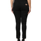 Dolce & Gabbana Black Cotton Logo Mid Waist Skinny Denim Jeans