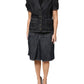 Escada Black Cotton Blend Denim Top Skirt Casual Set