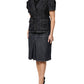 Escada Black Cotton Blend Denim Top Skirt Casual Set