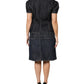 Escada Black Cotton Blend Denim Top Skirt Casual Set