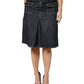 Escada Black Cotton Blend Denim Top Skirt Casual Set