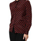 Dolce & Gabbana Black Red Polka Dot Silk Long Sleeves Top