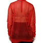 Dolce & Gabbana Red Tulle Turtleneck Long Sleeve Blouse Top
