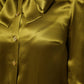 Dolce & Gabbana Green Ascot Collar Long Sleeves Blouse Top
