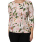 Dolce & Gabbana Pink Lily Print Viscose Round Neck Blouse Top