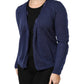 Ballantyne Dark Blue Long Sleeves Overcoat Cardigan Sweater