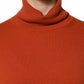 Alpha Studio Dark Orange Long Sleeves Turtleneck Sweater