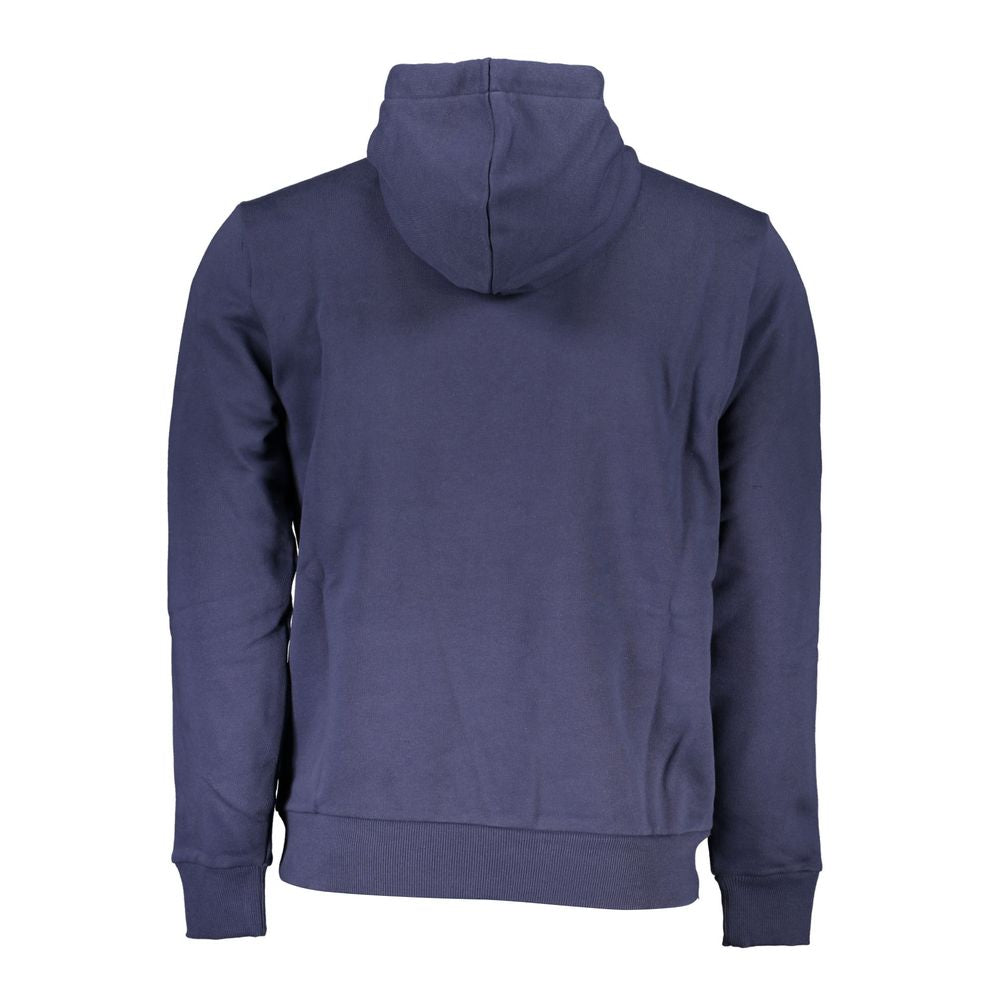 North Sails Blue Cotton Men Sweater with Hood Mens Sweater