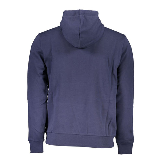 North Sails Blue Cotton Men Sweater with Hood Mens Sweater