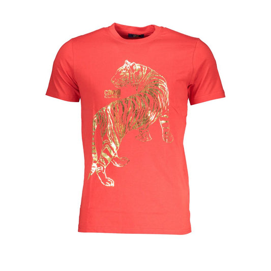 Cavalli Class Red Cotton T-Shirt Mens T-Shirt