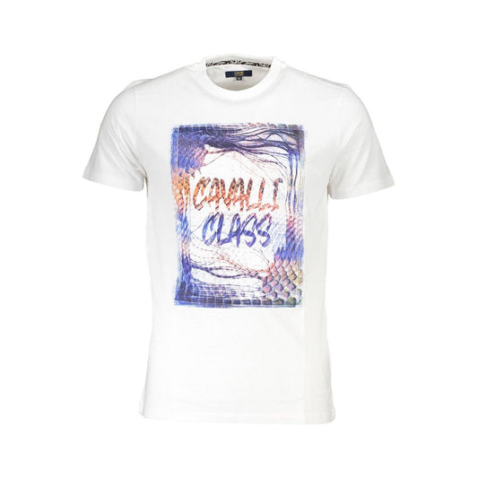 Cavalli Class White Cotton Men T-Shirt Mens T-Shirt
