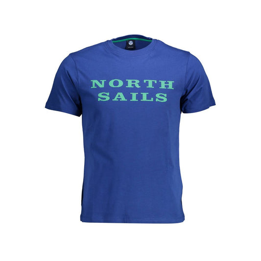 North Sails Blue Cotton Men T-Shirt Mens T-Shirt