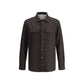 Brunello Cucinelli Brown Fleece Wool Pattern Shirt
