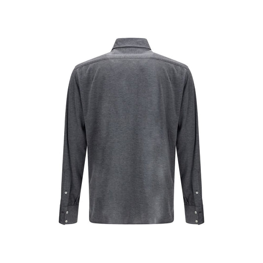 Brunello Cucinelli Gray Silk Shirt