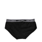 Dolce & Gabbana Black Cotton Stretch Logo Print Brief Underwear
