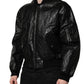 Dolce & Gabbana Black Logo Plaque Bomber Full Zipper Jacket