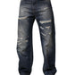 Dolce & Gabbana Blue Washed Tattered Cotton Men Jeans