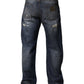 Dolce & Gabbana Blue Washed Tattered Cotton Men Jeans