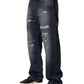 Dolce & Gabbana Blue Washed Tattered Cotton Men Jeans