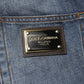 Dolce & Gabbana Blue Washed Tattered Cotton Men Jeans