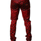 Dolce & Gabbana Red Leopard Print Cotton Skinny Denim Jeans