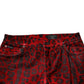 Dolce & Gabbana Red Leopard Print Cotton Skinny Denim Jeans