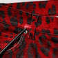 Dolce & Gabbana Red Leopard Print Cotton Skinny Denim Jeans