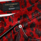 Dolce & Gabbana Red Leopard Print Cotton Skinny Denim Jeans