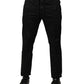 Dolce & Gabbana Black Cotton Mid Waist Jogger Pants