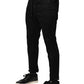 Dolce & Gabbana Black Cotton Mid Waist Jogger Pants