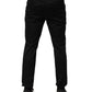 Dolce & Gabbana Black Cotton Mid Waist Jogger Pants