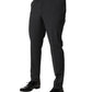Dolce & Gabbana Black Wool Dress Slim Formal Pants