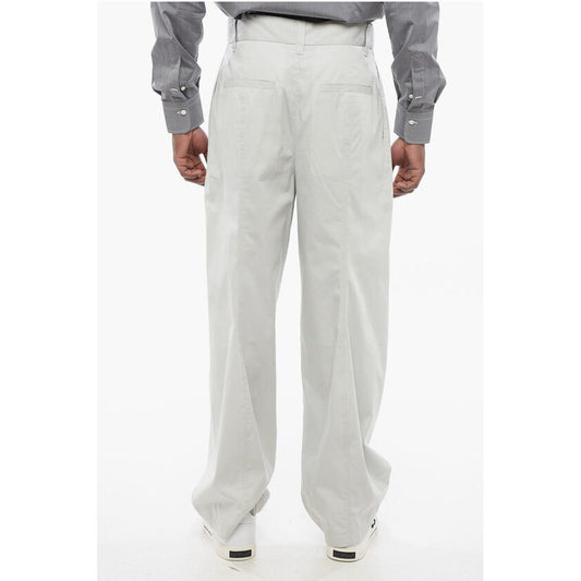 Bottega Veneta Single-pleated Mom Fit Silk and Cotton Pants