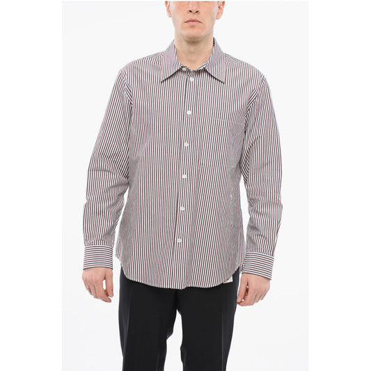 Bottega Veneta Awning Striped Cotton Shirt with Breast-pocket