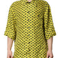Dolce & Gabbana Yellow Heart Short Sleeves Men Casual Shirt