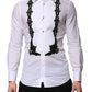 Dolce & Gabbana White GOLD Embellished Formal Men Dress Shirt