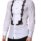 Dolce & Gabbana White GOLD Embellished Formal Men Dress Shirt