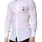 Dolce & Gabbana White GOLD Crown Bee Men Dress Formal Shirt