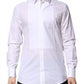 Dolce & Gabbana White Bib Cotton Poplin GOLD Men Formal Shirt