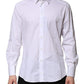 Dolce & Gabbana White Cotton Long Sleeves GOLD Formal Shirt