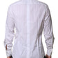Dolce & Gabbana White Cotton Long Sleeves GOLD Formal Shirt