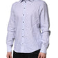 Dolce & Gabbana White Blue Striped Cotton Dress Formal Shirt