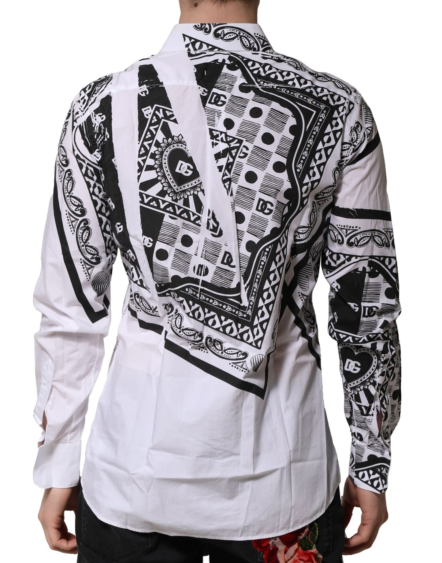 Dolce & Gabbana White MARTINI Bandana Print Formal Shirt