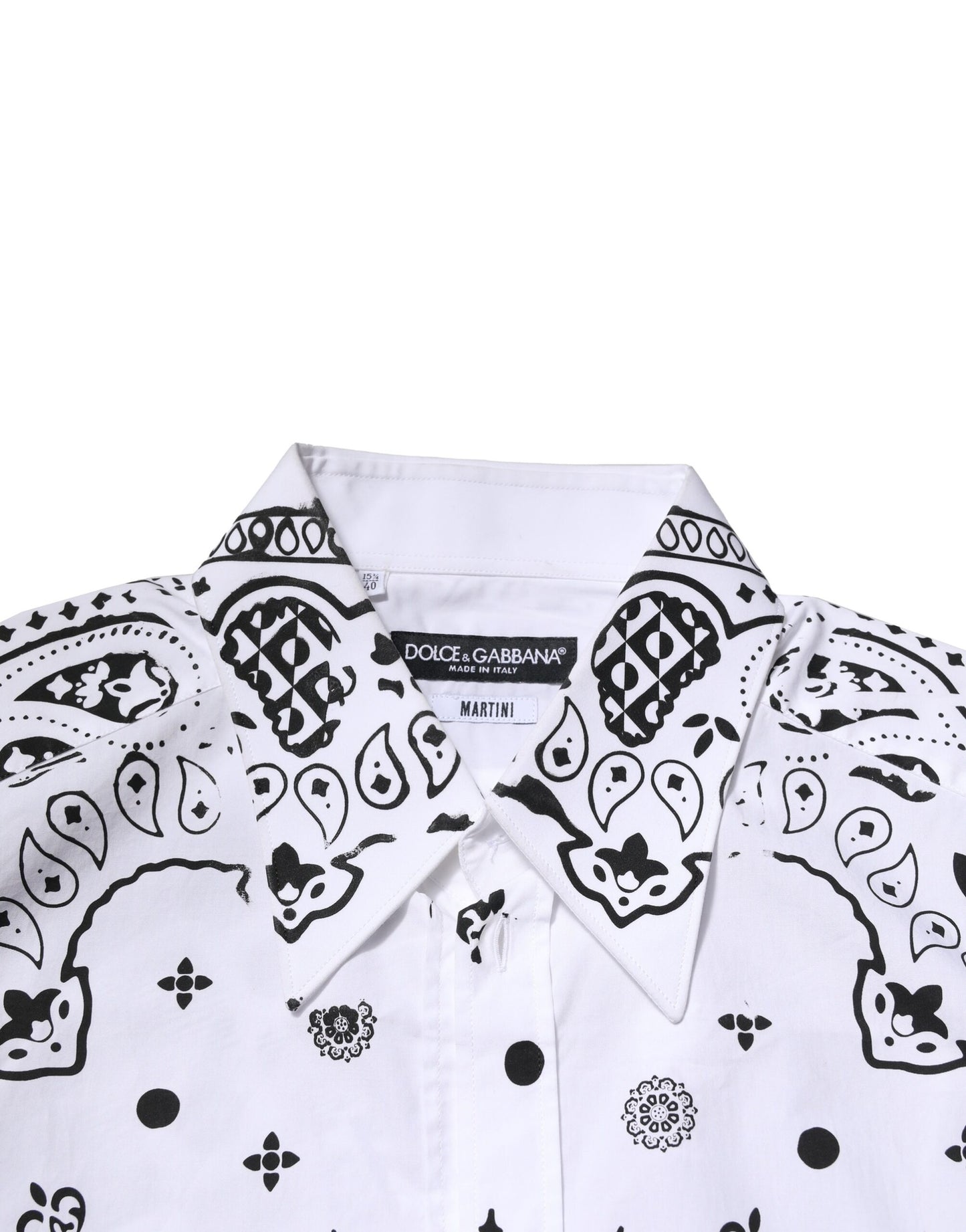 Dolce & Gabbana White MARTINI Bandana Print Formal Shirt
