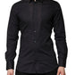 Dolce & Gabbana Blue Cotton GOLD Long Sleeves Formal Shirt